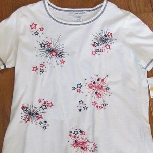 Women's Patriotic Shirt "Sag Harbor" Size S NWT